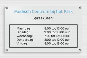 Aluminium bedrijfsborden - Bedrukt aluminium  - brosse-noir - screws-spacer - nl-nl-praktijk-bord-aluminium-009-3-1756809714314