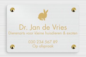 Gegraveerde Borden - Gegraveerd aluminium  - brosse-or - screws-caps - nl-nl-praktijk-bord-aluminium-014-3-1756808795560