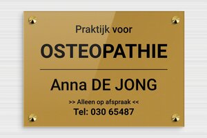 Plexiglas Borden - Gegraveerd plexiglas - or-fonce-noir - screws-caps - nl-nl-praktijk-bord-plexi-003-2-1756801620779