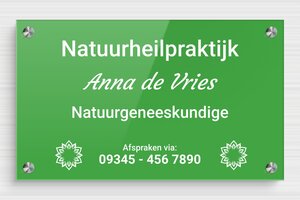 Plexiglas bedrijfsborden - Bedrukt plexiglas - custom - screws-spacer - nl-nl-praktijk-bord-plexi-005-1-1756801693495