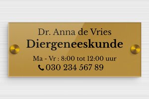 Plexiglas Borden - Gegraveerd plexiglas - or-fonce-noir - screws-caps - nl-nl-praktijk-bord-plexi-020-3-1756805091194