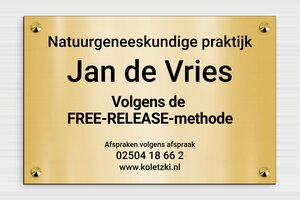 PVC Bedrijfsborden - Gegraveerd PVC - or-brosse-noir - screws-caps - nl-nl-praktijk-bord-pvc-002-4-1756801749400