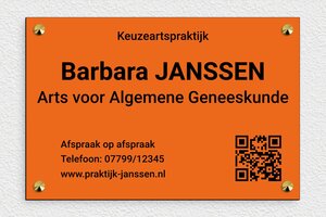 PVC Bedrijfsborden - Gegraveerd PVC - orange-noir - screws-caps - nl-nl-praktijk-bord-pvc-003-3-1756801763923