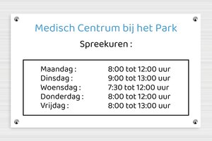 PVC Bedrijfsborden - Geëxpandeerd PVC - custom - screws-caps - nl-nl-praktijk-bord-pvc-007-3-1756806972889