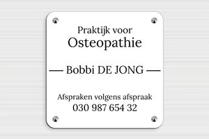 PVC Bedrijfsborden - Gegraveerd PVC - blanc-noir - screws-caps - nl-nl-praktijk-bord-pvc-008-3-1756805017822