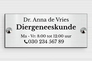 PVC Bedrijfsborden - Gegraveerd PVC - gris-brosse-noir - screws-caps - nl-nl-praktijk-bord-pvc-018-3-1756805072956