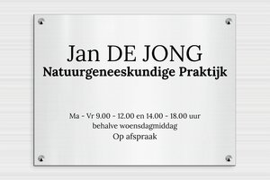 PVC Bedrijfsborden - Gegraveerd PVC - gris-brosse-noir - screws-caps - nl-nl-praktijk-bord-pvc-020-3-1756805355154