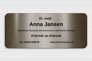 PVC Bedrijfsborden - Bedrukt PVC - bronze-noir - screws-caps - nl-nl-praxis-bord-pvc-004-3-1756807421523