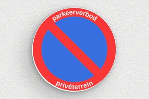 Eigen Terrein borden - Rond bord 'Privéterrein, parkeren verboden' - custom - glue - nl-nl-prive-bord-007-1-1756805984864