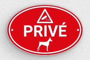 Eigen Terrein borden - Ovaal bord 'Privé-eigendom' - rouge-blanc - screws - nl-nl-prive-bord-037-1-1756796150678