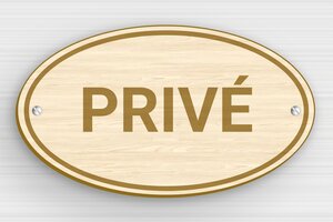Hout naambordje voordeur - Ovaal bord 'Privébezit' - erable - screws - nl-nl-prive-bord-037-2-1756796172822
