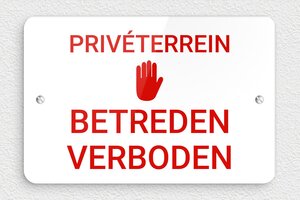 Eigen Terrein borden - Bord 'Privéterrein, Toegang Verboden' - blanc-rouge - screws - nl-nl-prive-bord-041-1-1756780702110