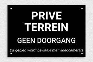 Camerabewaking borden - Bord 'Privéterrein, terrein onder videobewaking' - noir-blanc - screws - nl-nl-prive-terrein-bord-005-1-1756796139395