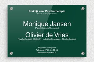 Bedrijfsnaamborden Psycholoog - Gegraveerd plexiglas - vert-blanc - screws-spacer - nl-nl-psycho-praktijk-bord-003-2-1756800853220 Bedrijfsnaamborden Psycholoog - Gegraveerd plexiglas - vert-blanc - screws-spacer - nl-nl-psycho-praktijk-bord-003-2-1756800853220