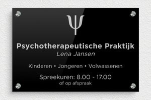 bedrijfsborden met Logo - Gegraveerd plexiglas - noir-argent - screws-spacer - nl-nl-psycholoog-001-0-1756723952235 bedrijfsborden met Logo - Gegraveerd plexiglas - noir-argent - screws-spacer - nl-nl-psycholoog-001-0-1756723952235