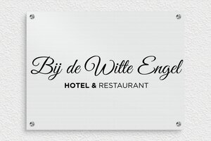 Horeca Borden - Bedrukt aluminium  - brosse-noir - screws-spacer - nl-nl-schild-restaurant-001-1-1756809453679