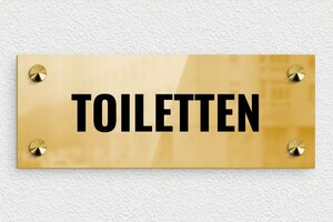 Bewegwijzering hotel - Messing WC-bordje – 210 x 80 mm - poli-noir - screws-caps - nl-nl-schild-toiletten-004-4-1756807805022