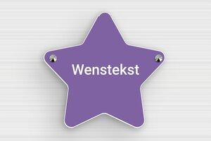 Gegraveerde Borden - Gegraveerd PVC - mauve-blanc - screws-caps - nl-nl-stern-vormig-bord-002-3-1756802767752