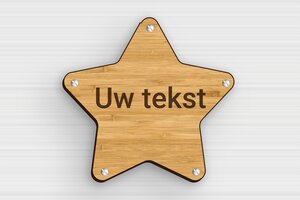 Gegraveerde Borden - Gegraveerd hout - bambou - screws - nl-nl-stern-vormig-bord-002-4-1756802770088