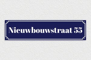 Straatnaamborden - Gegraveerd PVC - bleu-marine-blanc - screws - nl-nl-straat-bord-001-2-1756800033264
