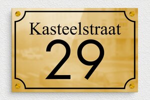 Messing naambordje voordeur - Bedrukte messing - poli-noir - screws-spacer - nl-nl-straat-bord-002-3-1756807970857