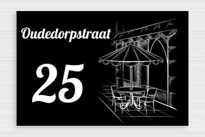 Straatnaamborden - Gegraveerd PVC - noir-blanc - glue - nl-nl-straat-bord-003-4-1756800075947