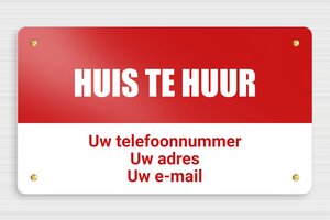 Borden "te huur" - Bedrukt aluminium - rouge-blanc - screws - nl-nl-te-huur-bord-003-2-1756810177487 Borden "te huur" - Bedrukt aluminium - rouge-blanc - screws - nl-nl-te-huur-bord-003-2-1756810177487