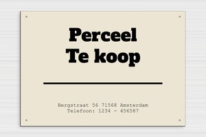 Borden "Te Koop" - Gegraveerd PVC - ecru-noir - holes-only - nl-nl-te-koop-bord-001-2-1756800633391 Borden "Te Koop" - Gegraveerd PVC - ecru-noir - holes-only - nl-nl-te-koop-bord-001-2-1756800633391