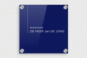 Vierkante Plaat - Gegraveerd plexiglas - bleu-blanc - screws-caps - nl-nl-tur-schild-buro-001-1-1756722631294