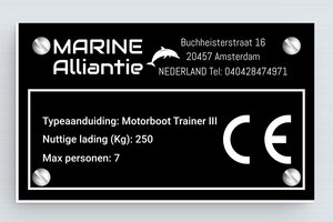 Borden per Sector / Branche - Gegraveerd PVC - noir-blanc - screws - nl-nl-typen-schild-boot-002-3-1756722468477