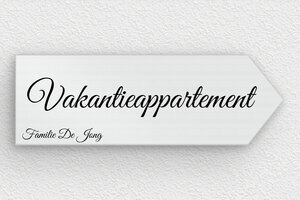 Pijlvormige Plaat - Bedrukt aluminium  - brosse-noir - glue - nl-nl-vakantie-appartement-bord-001-5-1756809566799