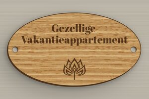 Borden per Sector / Branche - Wegwijzerbord 'Zwembad, Jacuzzi, Bar' - chene - holes-only - nl-nl-vakantie-appartement-bord-003-4-1756800212162