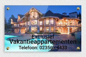 Borden Vakantiewoning - Bedrukt plexiglas - custom - screws-caps - nl-nl-vakantie-appartement-bord-004-4-1756800232245
