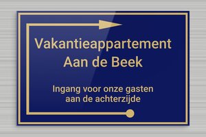 Borden per Sector / Branche - Gegraveerd plexiglas - bleu-or - none - nl-nl-vakantie-appartement-bord-005-5-1756800260111