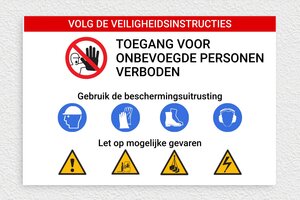 Waarschuwingsbord elektriciteit - Bord 'Volg de veiligheidsinstructies' - custom - glue - nl-nl-veiligheidsinstructies-bord-012-3-1756805597246