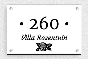 Naambordjes huis - Gegraveerd PVC - blanc-noir - screws - nl-nl-villa-schild-011-1-1756780374837