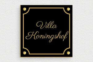 Naambordjes huis - Gegraveerd PVC - noir-or - screws - nl-nl-villa-schild-021-1-1756780367825