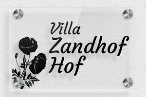 Naambordjes huis - Transparant plexiglas - transparent - screws-spacer - nl-nl-villa-schild-022-1-1756780312388
