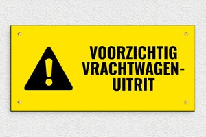 Waarschuwingsborden - Bord 'Pas op, vrachtwagen uitrit' - jaune-noir - screws - nl-nl-vrachtwagen-uitrit-009-1-1756723456097