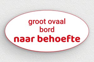 Ovale Plaat - Gegraveerd PVC - blanc-rouge - none - nl-nl-wit-kleur-bord-002-5-1756802574856