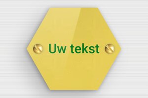 Zeshoekige Plaat - Gegraveerd plexiglas - or-clair-vert - screws - nl-nl-zeskantig-bord-001-5-1756802639648