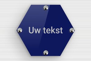 Zeshoekige Plaat - Gegraveerd plexiglas - bleu-argent - screws-caps - nl-nl-zeskantig-bord-002-1-1756802642585