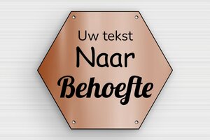 Zeshoekige Plaat - Gegraveerd PVC - cuivre-noir - holes-only - nl-nl-zeskantig-bord-002-3-1756802650778