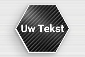 Zeshoekige Plaat - Gegraveerd PVC - carbon-blanc - glue - nl-nl-zeskantig-bord-003-5-1756802668046