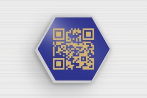 Zeshoekige Plaat - Gegraveerd aluminium  - bleu-or - glue - nl-nl-zeskantig-bord-004-2-1756802673971