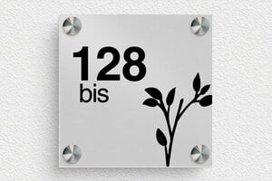 Numero de maison gris anthracite - num-maison-gris-004-1 - 100 x 100 mm - anodise - screws-spacer - num-maison-gris-004-1