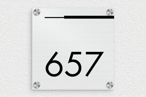 Plaque numéro maison en inox - num-maison-metal-006--1 - 150 x 150 mm - brosse - screws-caps - num-maison-metal-006--1