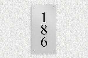Plaque numéro maison en inox - num-maison-metal-006-1 - 100 x 200 mm - anodise - screws - num-maison-metal-006-1