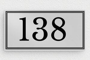 Plaque numéro maison en inox - num-maison-metal-020-1 - 100 x 50 mm - anodise - glue - num-maison-metal-020-1