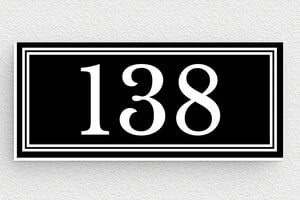 Plaque nom de maison - numero-maison-design-noir-001-3 - 80 x 35 mm - noir-blanc - glue - numero-maison-design-noir-001-3